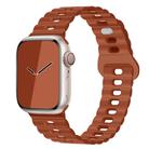 For Apple Watch Series 6 44mm Reverse Buckle Breathable Silicone Watch Band(Saddle Brown) - 1