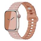 For Apple Watch Series 6 44mm Reverse Buckle Breathable Silicone Watch Band(Oxford Pink Rose Gray) - 1