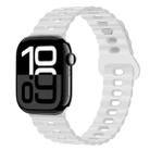 For Apple Watch Series 10 42mm Reverse Buckle Breathable Silicone Watch Band(White) - 1