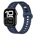 For Apple Watch Series 10 42mm Reverse Buckle Breathable Silicone Watch Band(Indigo Blue) - 1