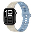 For Apple Watch Series 10 42mm Reverse Buckle Breathable Silicone Watch Band(Antique White Mist Blue) - 1