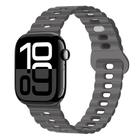 For Apple Watch Series 10 42mm Reverse Buckle Breathable Silicone Watch Band(Grey) - 1