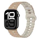 For Apple Watch Series 10 42mm Reverse Buckle Breathable Silicone Watch Band(Milk Tea Rock White) - 1