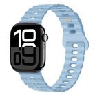 For Apple Watch Series 10 42mm Reverse Buckle Breathable Silicone Watch Band(Sky Blue) - 1