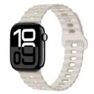 For Apple Watch Series 10 42mm Reverse Buckle Breathable Silicone Watch Band(Starlight) - 1