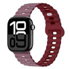 For Apple Watch Series 10 42mm Reverse Buckle Breathable Silicone Watch Band(Smoke Purple Wine Red) - 1