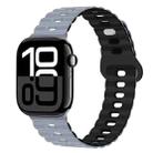 For Apple Watch Series 10 42mm Reverse Buckle Breathable Silicone Watch Band(Obsidian Grey Black) - 1