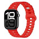 For Apple Watch Series 10 46mm Reverse Buckle Breathable Silicone Watch Band(Red) - 1