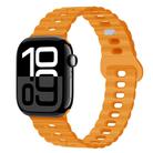 For Apple Watch Series 10 46mm Reverse Buckle Breathable Silicone Watch Band(California Poppy) - 1