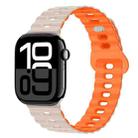 For Apple Watch Series 10 46mm Reverse Buckle Breathable Silicone Watch Band(Starlight Orange) - 1