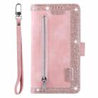 For Honor 400 Lite Nine Card Zipper Bag Leather Phone Case with Lanyard(Rose Gold) - 2