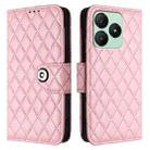 For Wiko T20  Rhombic Texture Flip Leather Phone Case with Lanyard(Pink) - 2