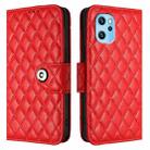 For UMIDIGI Power 7 Max Rhombic Texture Flip Leather Phone Case with Lanyard(Red) - 2