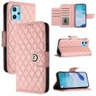 For UMIDIGI Power 7 Max Rhombic Texture Flip Leather Phone Case with Lanyard(Coral Pink) - 1