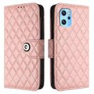 For UMIDIGI Power 7 Max Rhombic Texture Flip Leather Phone Case with Lanyard(Coral Pink) - 2