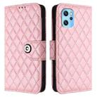 For UMIDIGI Power 7 Max Rhombic Texture Flip Leather Phone Case with Lanyard(Pink) - 2