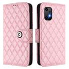 For UMIDIGI Bison X20 Rhombic Texture Flip Leather Phone Case with Lanyard(Pink) - 2