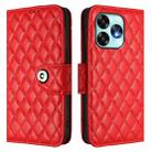 For UMIDIGI A15 / A15C / A15T Rhombic Texture Flip Leather Phone Case with Lanyard(Red) - 2