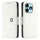 For UMIDIGI A15 / A15C / A15T Rhombic Texture Flip Leather Phone Case with Lanyard(White) - 2