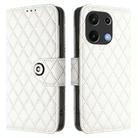 For UMIDIGI Note 100 Rhombic Texture Flip Leather Phone Case with Lanyard(White) - 2