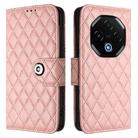 For Umidigi G100 Pro Rhombic Texture Flip Leather Phone Case with Lanyard(Coral Pink) - 2