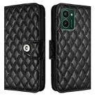 For HMD Pulse Pro  Rhombic Texture Flip Leather Phone Case with Lanyard(Black) - 2