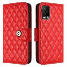 For BLU View 5 Pro Rhombic Texture Flip Leather Phone Case with Lanyard(Red) - 2