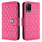 For BLU View 5 Pro Rhombic Texture Flip Leather Phone Case with Lanyard(Rose Red) - 2