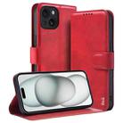 For iPhone 15 IMAK Count Series Flip Leather Phone Case(Red) - 1