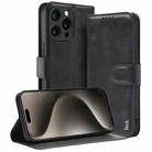 For iPhone 15 Pro IMAK Count Series Flip Leather Phone Case(Black) - 1