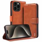 For iPhone 15 Pro IMAK Count Series Flip Leather Phone Case(Brown) - 1