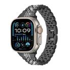 For Apple Watch Ultra 2 49mm Bling Diamond Chain Metal Watch Band(Black) - 1