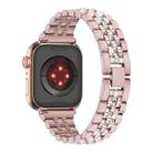 For Apple Watch Series 9 45mm Bling Diamond Chain Metal Watch Band(Rose Pink) - 2