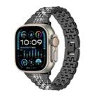 For Apple Watch Ultra 49mm Bling Diamond Chain Metal Watch Band(Black) - 1