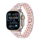 For Apple Watch Ultra 49mm Bling Diamond Chain Metal Watch Band(Rose Pink) - 1