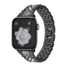 For Apple Watch Series 8 45mm Bling Diamond Chain Metal Watch Band(Black) - 1