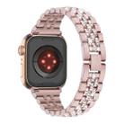 For Apple Watch Series 8 45mm Bling Diamond Chain Metal Watch Band(Rose Pink) - 2