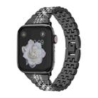 For Apple Watch SE 2022 44mm Bling Diamond Chain Metal Watch Band(Black) - 1