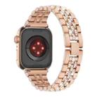 For Apple Watch SE 2022 44mm Bling Diamond Chain Metal Watch Band(Rose Gold) - 2