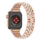 For Apple Watch Series 7 45mm Bling Diamond Chain Metal Watch Band(Rose Gold) - 2