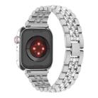 For Apple Watch SE 44mm Bling Diamond Chain Metal Watch Band(Silver) - 2