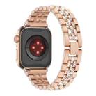 For Apple Watch Series 4 44mm Bling Diamond Chain Metal Watch Band(Rose Gold) - 2