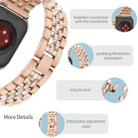 For Apple Watch Series 4 44mm Bling Diamond Chain Metal Watch Band(Rose Gold) - 3