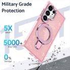 For Samsung Galaxy S24 Ultra Glitter Ring Holder MagSafe Phone Case(Pink) - 3