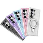 For Samsung Galaxy S24 Ultra Glitter Ring Holder MagSafe Phone Case(Transparent) - 2