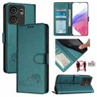 For BLU View 5 Cat Rat Embossed RFID Leather Phone Case with Lanyard(Peacock Green) - 1