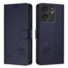 For BLU View 5 Cat Rat Embossed RFID Leather Phone Case with Lanyard(Blue) - 2