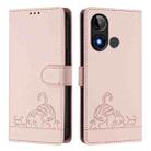 For BLU C9 Cat Rat Embossed RFID Leather Phone Case with Lanyard(Pink) - 2