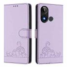 For BLU C9 Cat Rat Embossed RFID Leather Phone Case with Lanyard(Purple) - 2