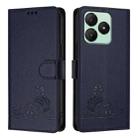 For Wiko T20 Cat Rat Embossed RFID Leather Phone Case with Lanyard(Blue) - 2